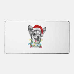 Chihuahua Santa Christmas Tree Lights Xmas Boys Do Desk Mat