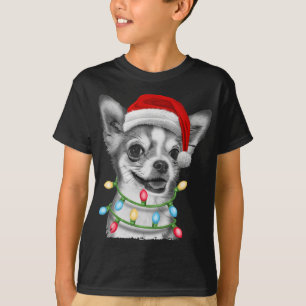 Chihuahua Santa Christmas Tree Lights Xmas Dog Dog T-Shirt