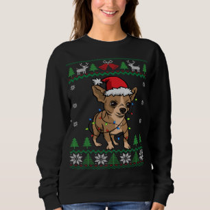 Chihuahua Santa Claus Hat And Lights Chihuahua ugl Sweatshirt