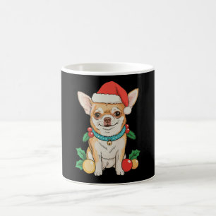 Chihuahua Santa Hat Christmas Ornaments Xmas Dog Coffee Mug
