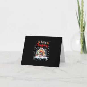 chihuahua santa hat merry christmas dog lover note card
