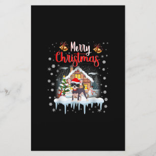 chihuahua santa hat merry christmas dog lover stationery