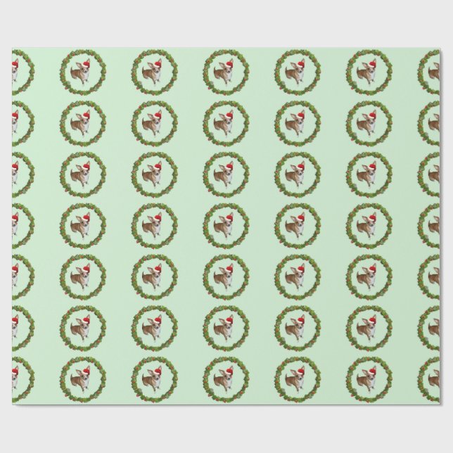 Chihuahua Santa Wrapping Paper (Flat)