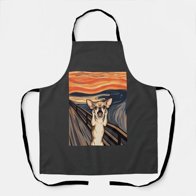 Chihuahua Scream Expressionist Dog Art_1 Apron (Front)