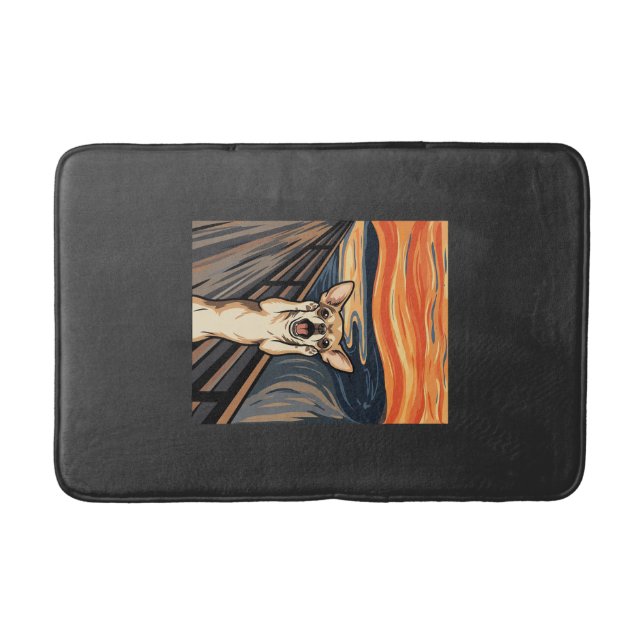 Chihuahua Scream Expressionist Dog Art_1 Bath Mat (Front)