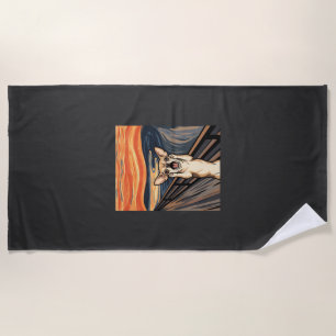 Chihuahua Scream Expressionist Dog Art_1 Beach Towel