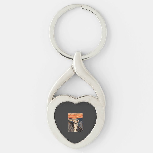 Chihuahua Scream Expressionist Dog Art_1 Key Ring (Front)