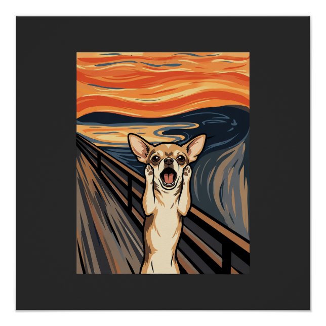Chihuahua Scream Expressionist Dog Art_1 Poster (Front)