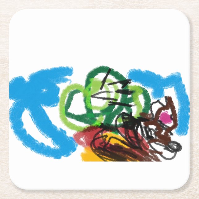  Chihuahua set  Square Paper Coaster (Front)