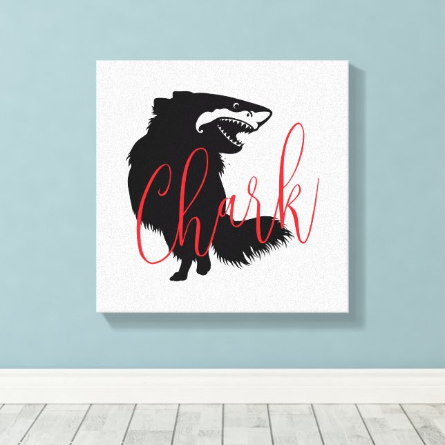 Chihuahua + Shark = Chark  Canvas Print (Insitu(Wood Floor))