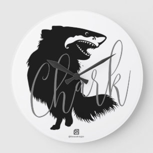 Chihuahua + Shark = Chark  Large Clock