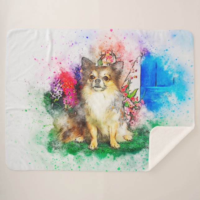 Chihuahua Sherpa Blanket (Front (Horizontal))