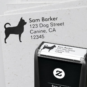 Chihuahua Silhouette Return Address Self-inking Stamp