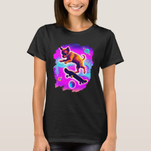 Chihuahua Skateboarding Outer Space Retro Vintage  T-Shirt