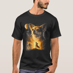 Chihuahua smoking howling to the moon vintage 90s T-Shirt