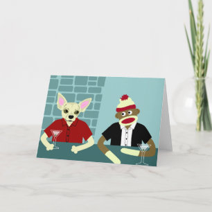Chihuahua & Sock Monkey Card