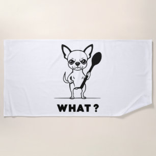 Chihuahua Spoon Surprise Funny Dog Art Beach Towel