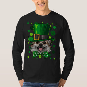 Chihuahua St Patricks Day Dog Leprechaun Hat Shamr T-Shirt