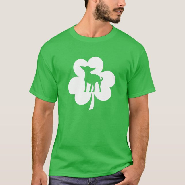 Chihuahua St. Patrick's Day Dog Momma Dog Dad Gift T-Shirt (Front)