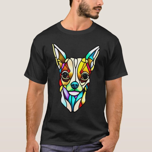 Chihuahua - Stained Glass Pop Art_3 T-Shirt (Front)