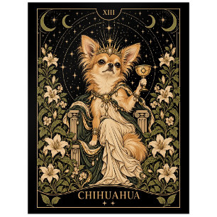 Chihuahua, Starlit Tarot Art Postcard