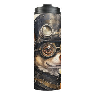 Chihuahua Steampunk Dog Thermal Tumbler