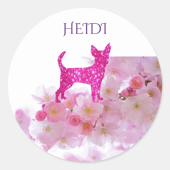 CHIHUAHUA stickers. Classic Round Sticker (Front)