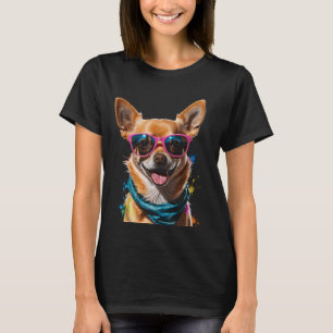 Chihuahua Sunglasses Dog Funny Animal Art Print Gr T-Shirt