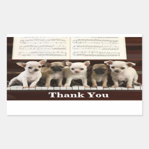 Chihuahua Thank You Puppy Dogs ( Chewawa Chiwawa ) Rectangular Sticker