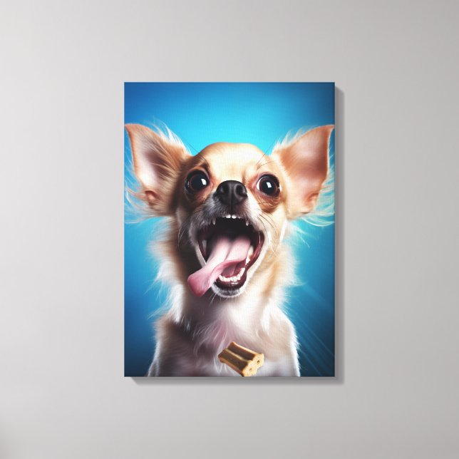 Chihuahua Treat Action Canvas Print (Front)