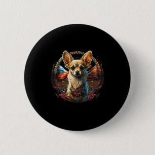 Chihuahua Ukraine Peace And Love Flag Help Dog Sup 6 Cm Round Badge