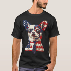 Chihuahua Usa Patriotic American Flag 4th Of July  T-Shirt