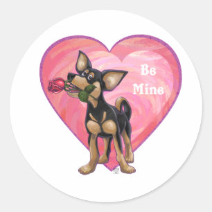 Chihuahua Valentine's Day Classic Round Sticker