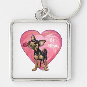Chihuahua Valentine's Day Key Ring