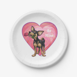 Chihuahua Valentine's Day Paper Plate