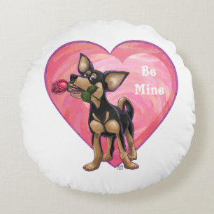 Chihuahua Valentine's Day Round Cushion