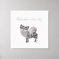 Chihuahua Vibes Premium Wrapped Canvas Art
