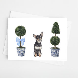 Chihuahua Watercolor Chinoiserie Puppy Dog Card