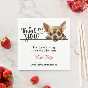 Chihuahua Wedding Napkins with Dogs Photo