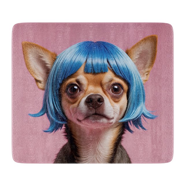 Chihuahua wig cutting board (Front)
