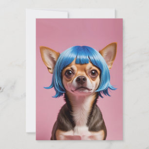 Chihuahua wig holiday card
