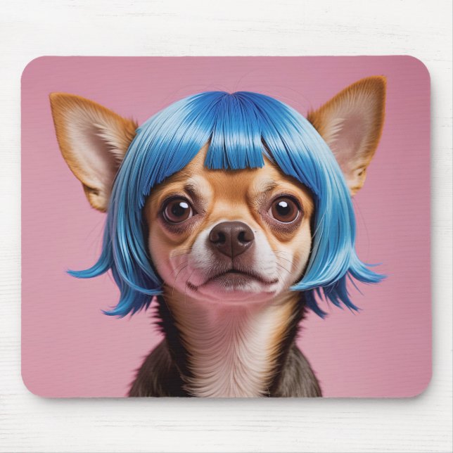 Chihuahua wig mouse pad (Front)
