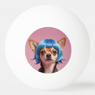 Chihuahua wig ping pong ball