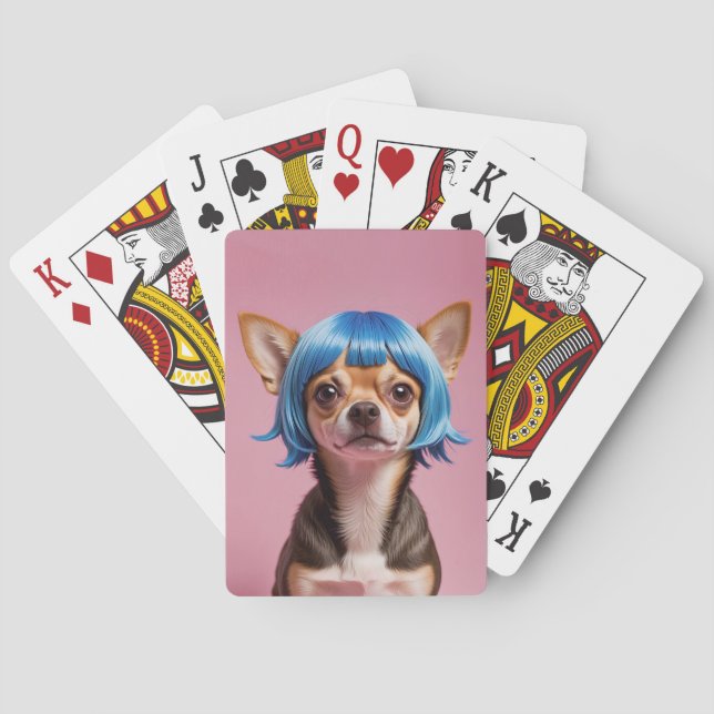 Chihuahua wig playing cards (Back)