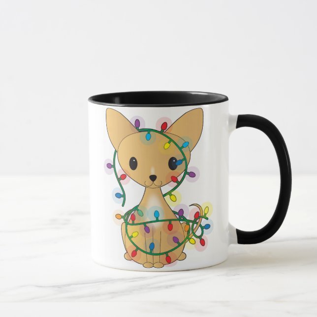 Chihuahua with Christmas Lights Mug (Right)