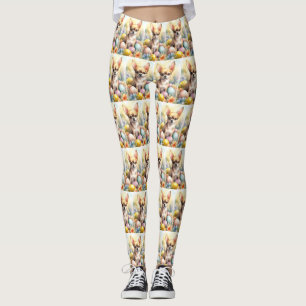 Chihuahua with Easter Eggs Holiday  Leggings