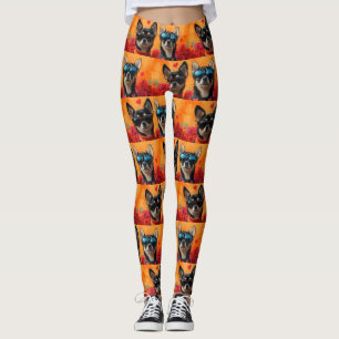 Chihuahua With Heart Roses Valentine's Day Leggings