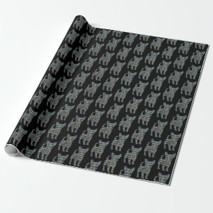 Chihuahua Yellow & Black Grid Line Wrapping Paper