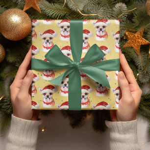 Chihuahua Yellow Christmas Watercolor Dog Breeds Wrapping Paper