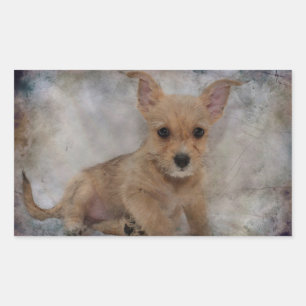 Chihuahua/Yorkie Puppy Rectangular Sticker